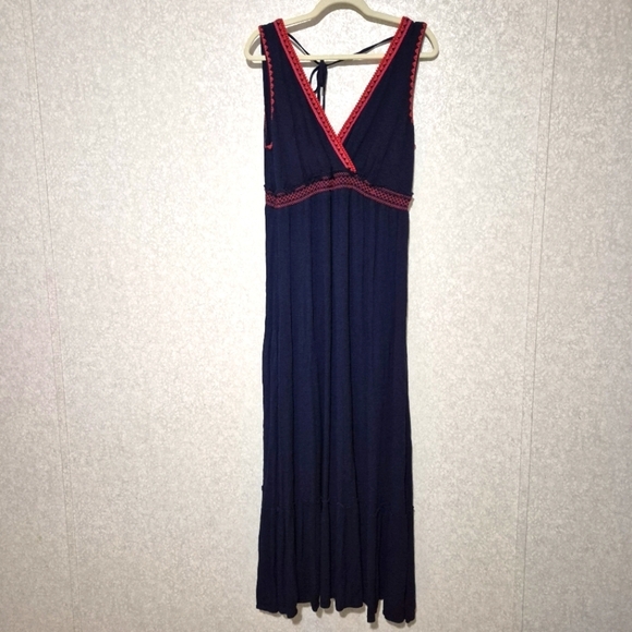Jessica Simpson Dresses & Skirts - Jessica Simpson Maternity Blue and Red Sleeveless Maxi Dress..SIZE:L